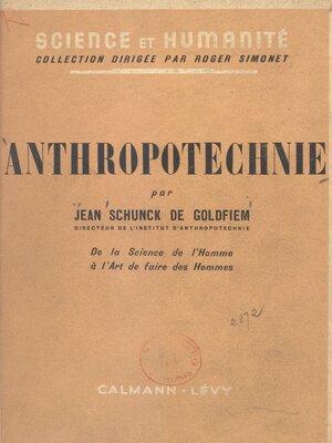 cover image of Anthropotechnie